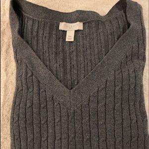 Talbots Gray V Neck Sweater